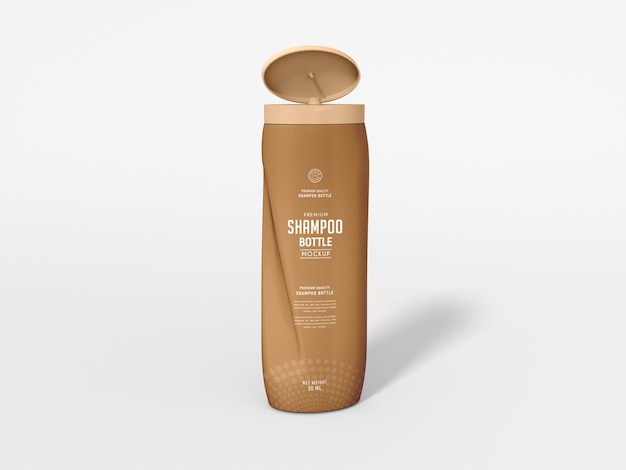 Mockup di imballaggio per bottiglie di shampoo lucido