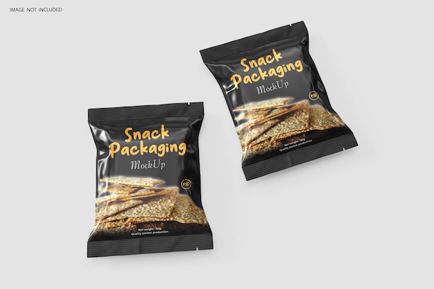 glossy snack packet mockup