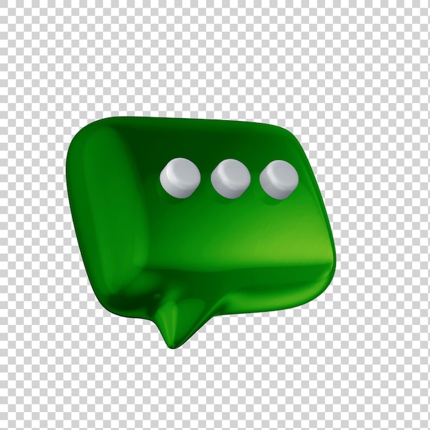 Glossy speech bubble 3d render for social media