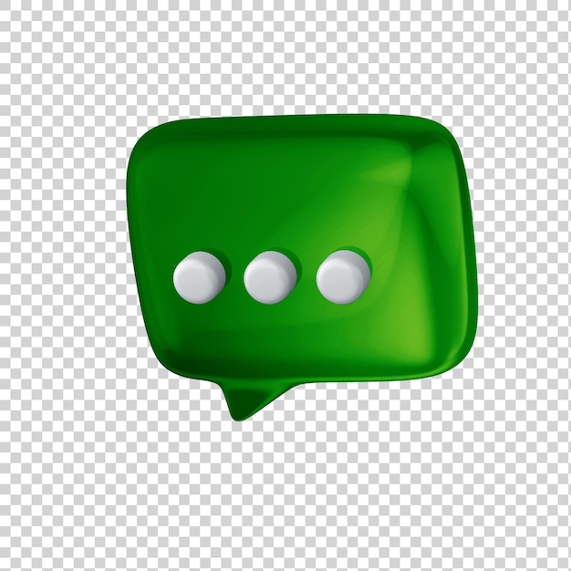 Glossy speech bubble 3d render for social media