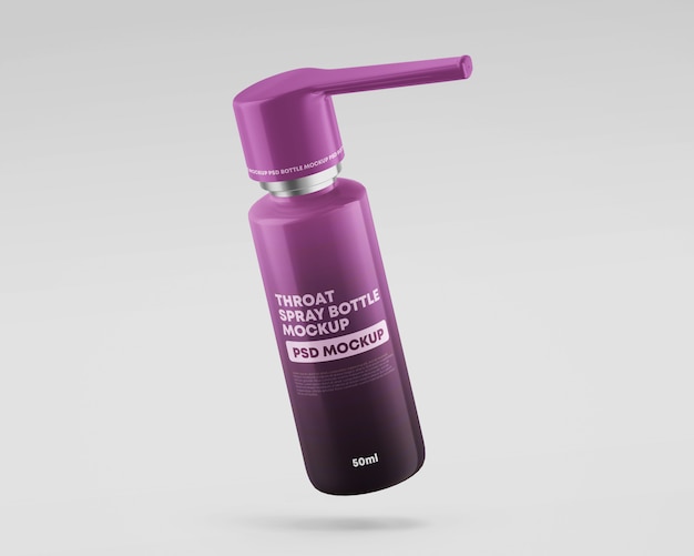 PSD glossy spray bottle mockup