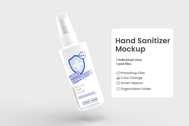 PSD glossy spray bottle mockup