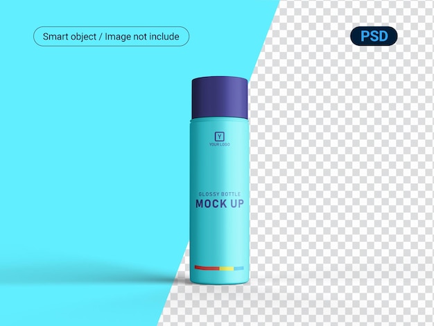 PSD glossy spray bottle mockup