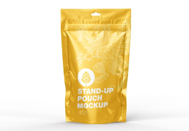 Glossy standup pouch mockup