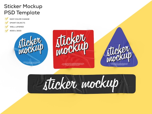 Glossy sticker mockup