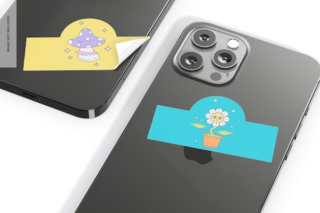 Adesivi lucidi su smartphone mockup