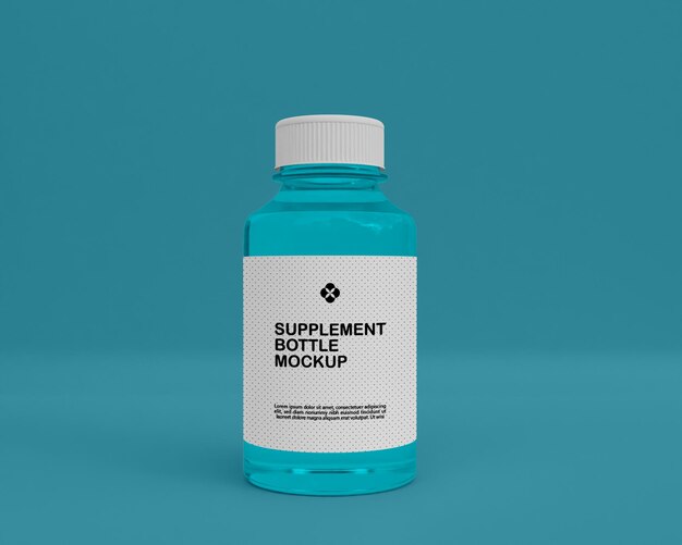 Glossy supplement  medicine bottle mockup 3d