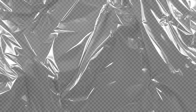 glossy transparent plastic film isolated on background