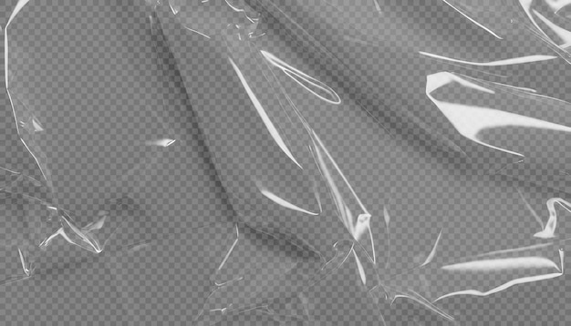 glossy transparent plastic film isolated on background