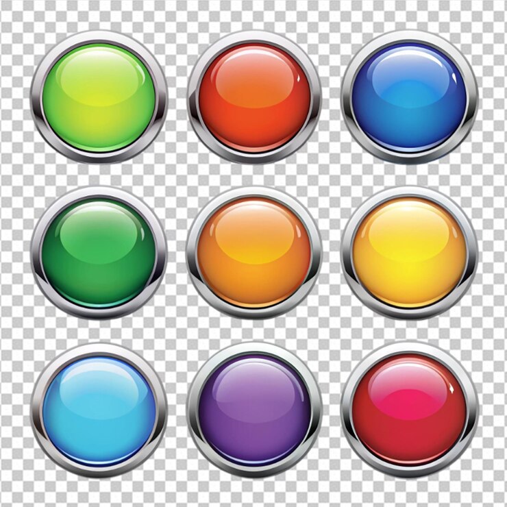 PSD glossy web buttons set in different colors png