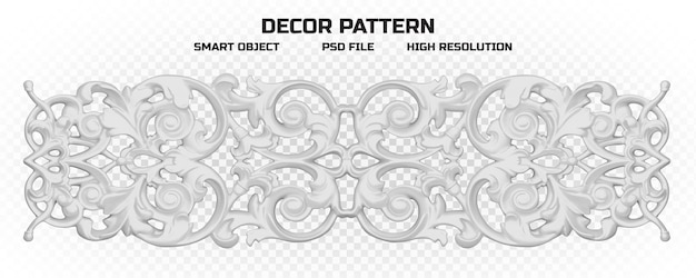 PSD glossy white decor pattern in high quality for decoration