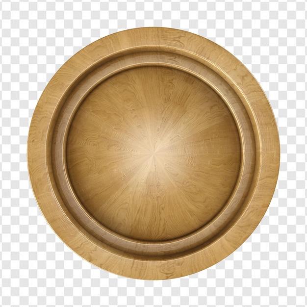 Glossy wooden plate circle