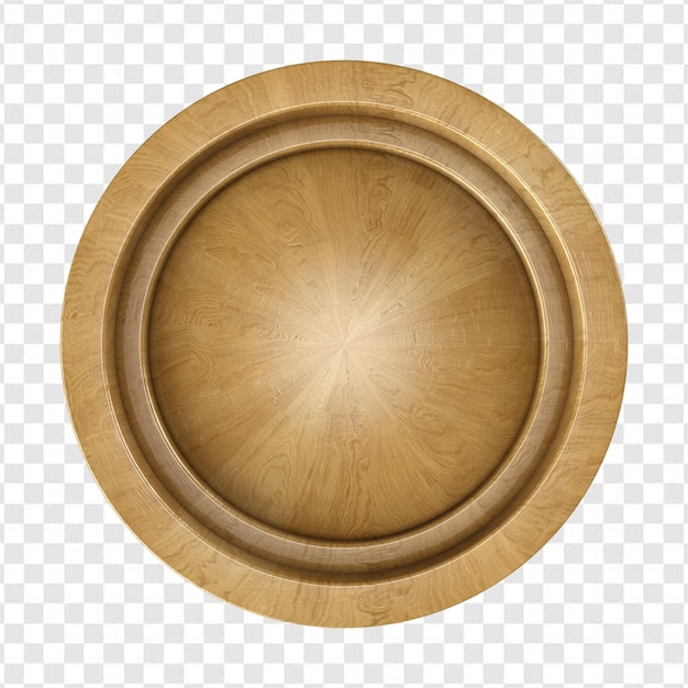 PSD glossy wooden plate circle