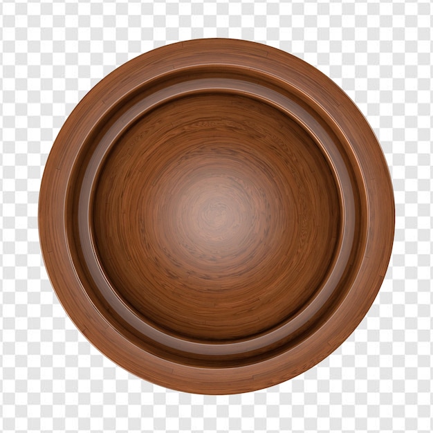 Glossy wooden plate circle