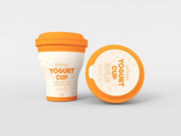 Glossy yogurt cup mockup