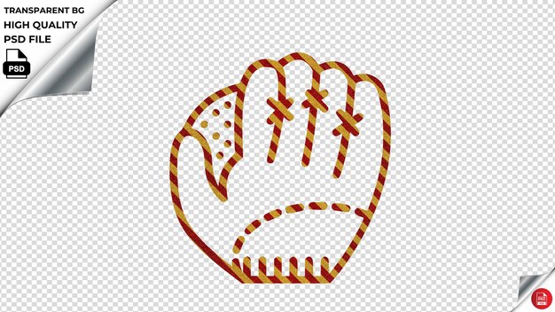 PSD a glove with a gold and orange design on it