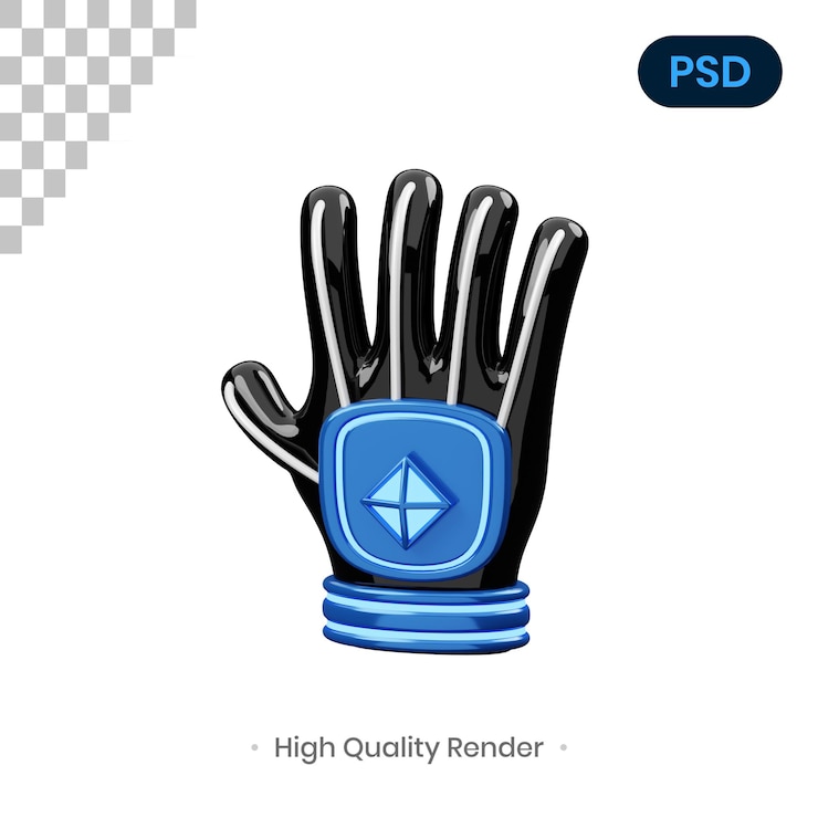 PSD gloves 3d render illustration premium psd