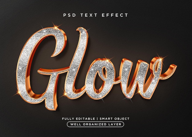 Glow 3d style text effect