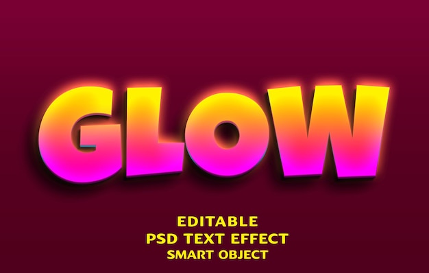 Glow 3d text effect design