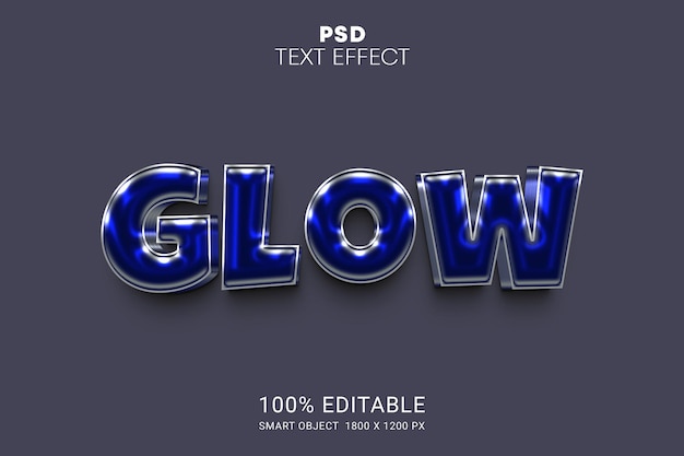 PSD glow effetto testo modificabile psd premium