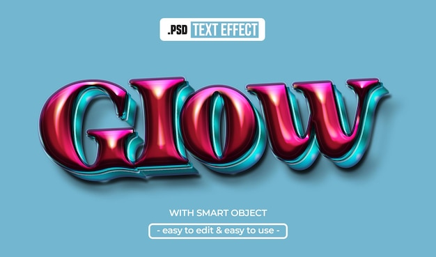 PSD glow editable text effect