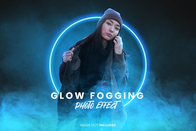 PSD glow fogging photo effect psd
