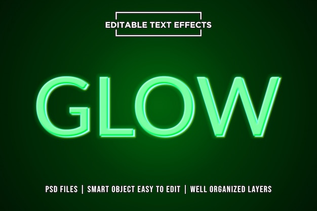 Glow Green Neon tekst Efekt stylu Premium Psd