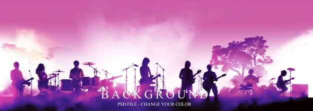PSD glow music concert stage met paarse kleur
