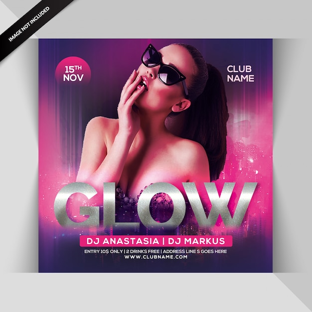 Glow nachtfeest flyer