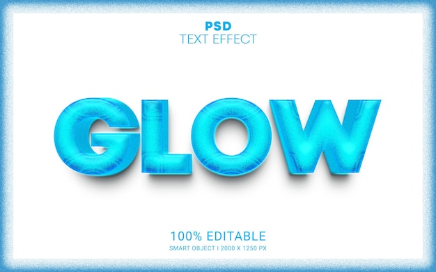 Glow psd bewerkbaar teksteffect premium vectorontwerp