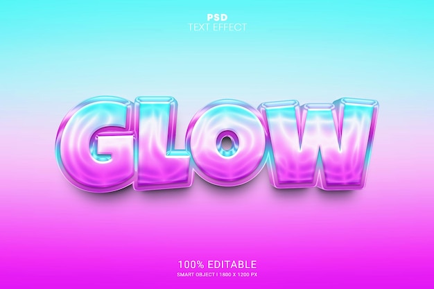 Glow Psd Edytowalny Projekt Efektów Tekstowych