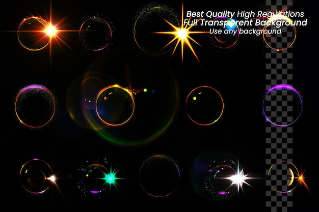 PSD glow ring abstract light circular energy swirl magic effect flare on transparent background