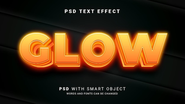 PSD glow tekst effect