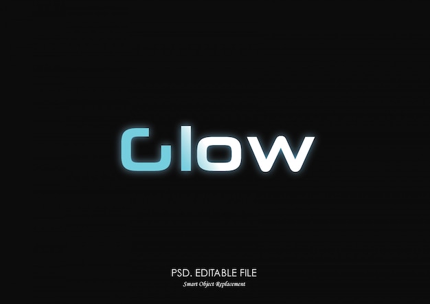 PSD glow text effect mockup