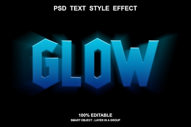 glow text effect style editable