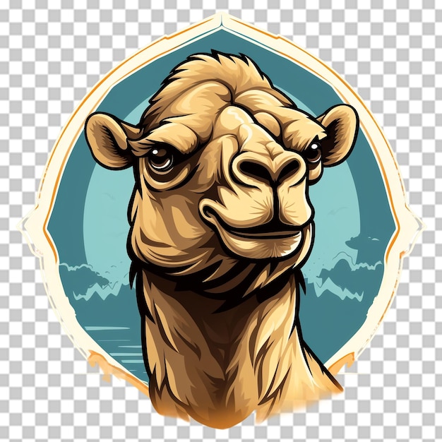 PSD głowa wielbłąda logo maskotki wyizolowane na przezroczystej tle