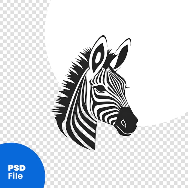 PSD głowa zebry wektor ikona ilustracja szablon projektu izolowany na białym tle szablon psd