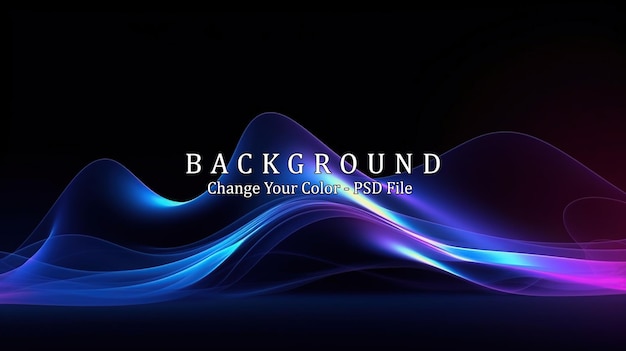 glowing abstract wave on dark shiny motion magic space light generative ai