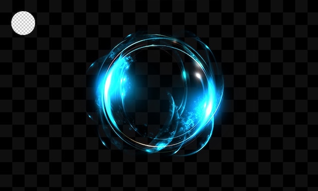 PSD glowing blue bubbles on a transparent background