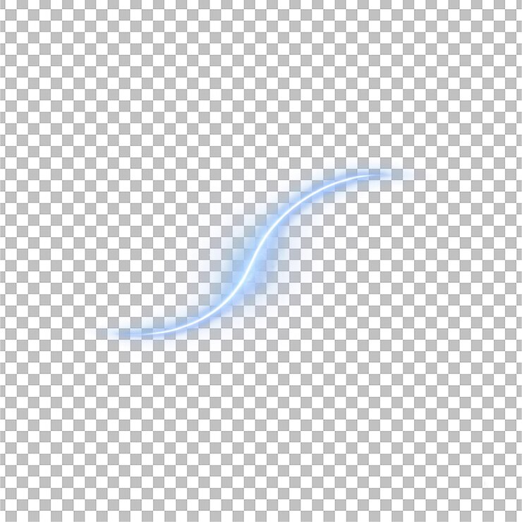 PSD glowing blue ethereal leaf with soft gradient effect