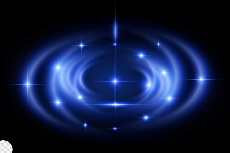 PSD glowing blue light swirl psd of bright lines