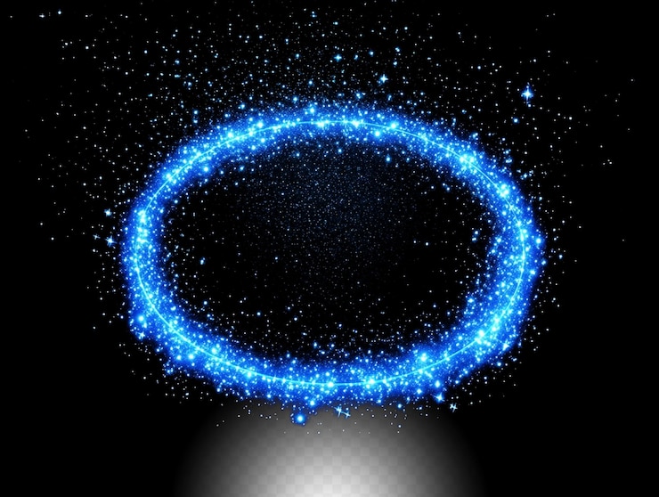 PSD glowing blue sparkle circle