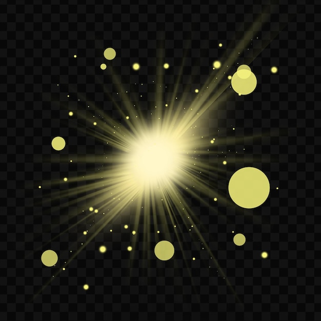 PSD glowing bright star with sparkles