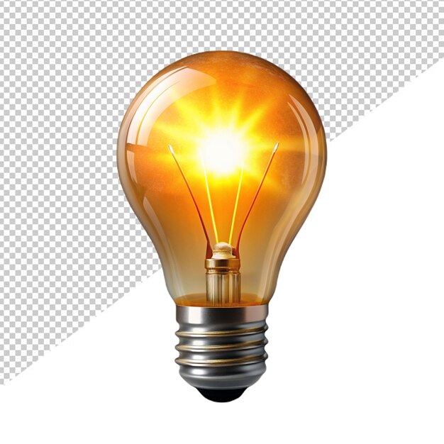 Glowing bulb on transparent background