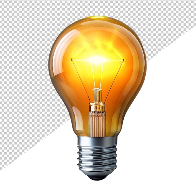 Glowing bulb on transparent background