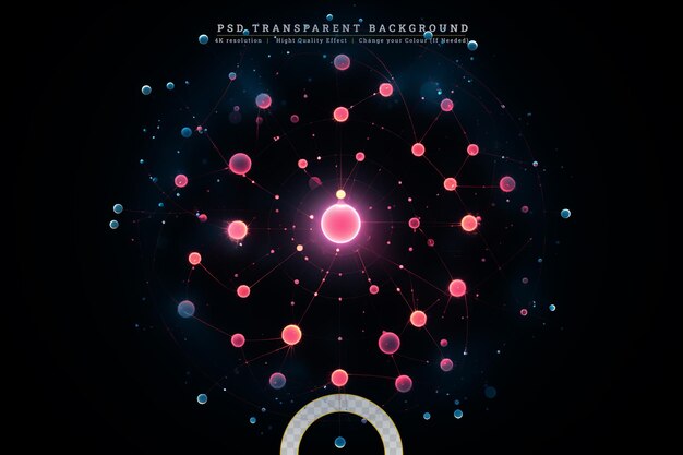 PSD glowing circle and blending colors in dark space