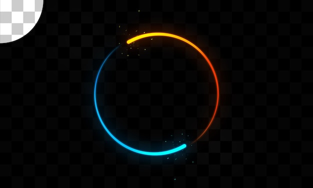 glowing circle of rotating neon frame