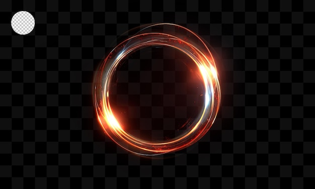 PSD glowing circle on a transparent background.