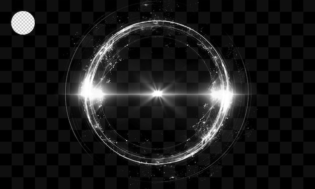 PSD glowing circle on a transparent background.