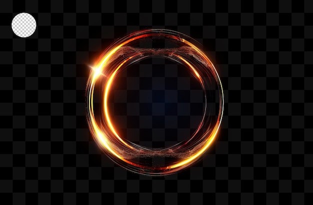 PSD glowing circle on a transparent background.